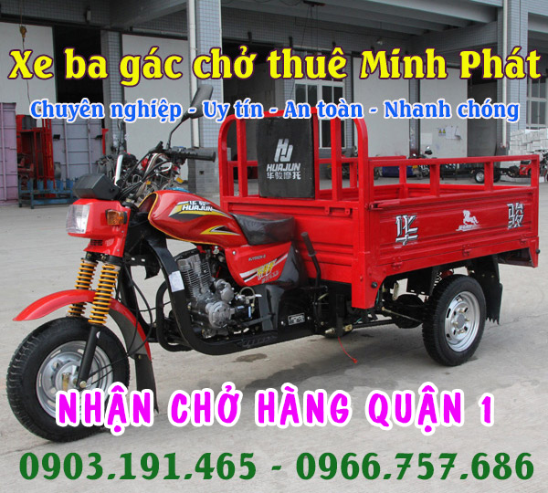 Xe ba gác chở thuê giá rẻ quận 1