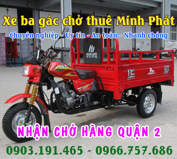 Xe ba gác chở thuê giá rẻ quận 2